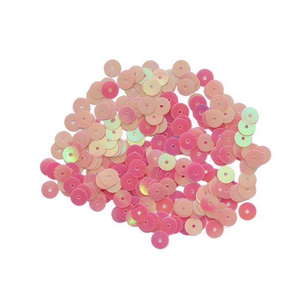 Пайетки плоские 6 мм, упак. 10 гр, Астра, А0100 св.-розовый матовый, уп.10 шт