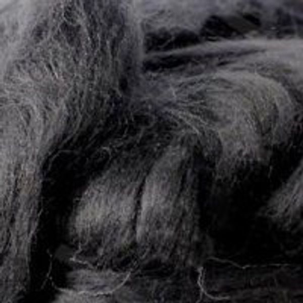 Шерсть для валяния Пехорка Гребенная лента тонкая 1х50 г (до 23 мкр), 002 черный