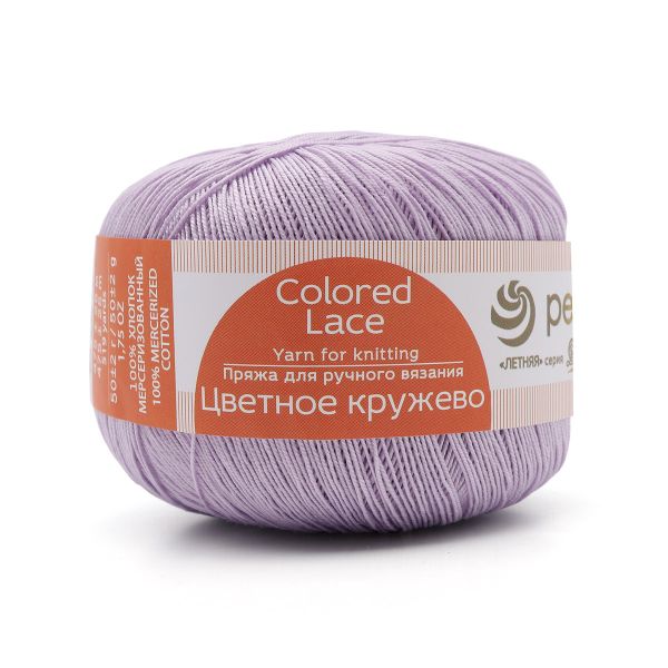 Пряжа Пехорка Цветное кружево / уп.4 мот. по 50 г, 475 м, 178 светло-сиреневый