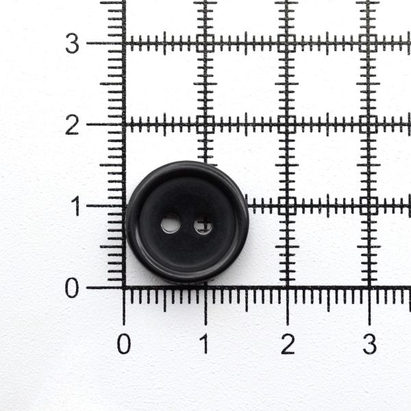 Пуговицы 2 прокола 24L (15мм), пластик (Blk-02 черный), 72 шт, CN 2807