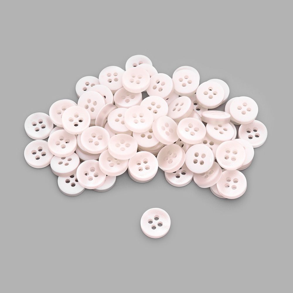 Пуговицы 4 прокола 18L=11 мм, пластик, Wht-01 белый, 72 шт, CN2842