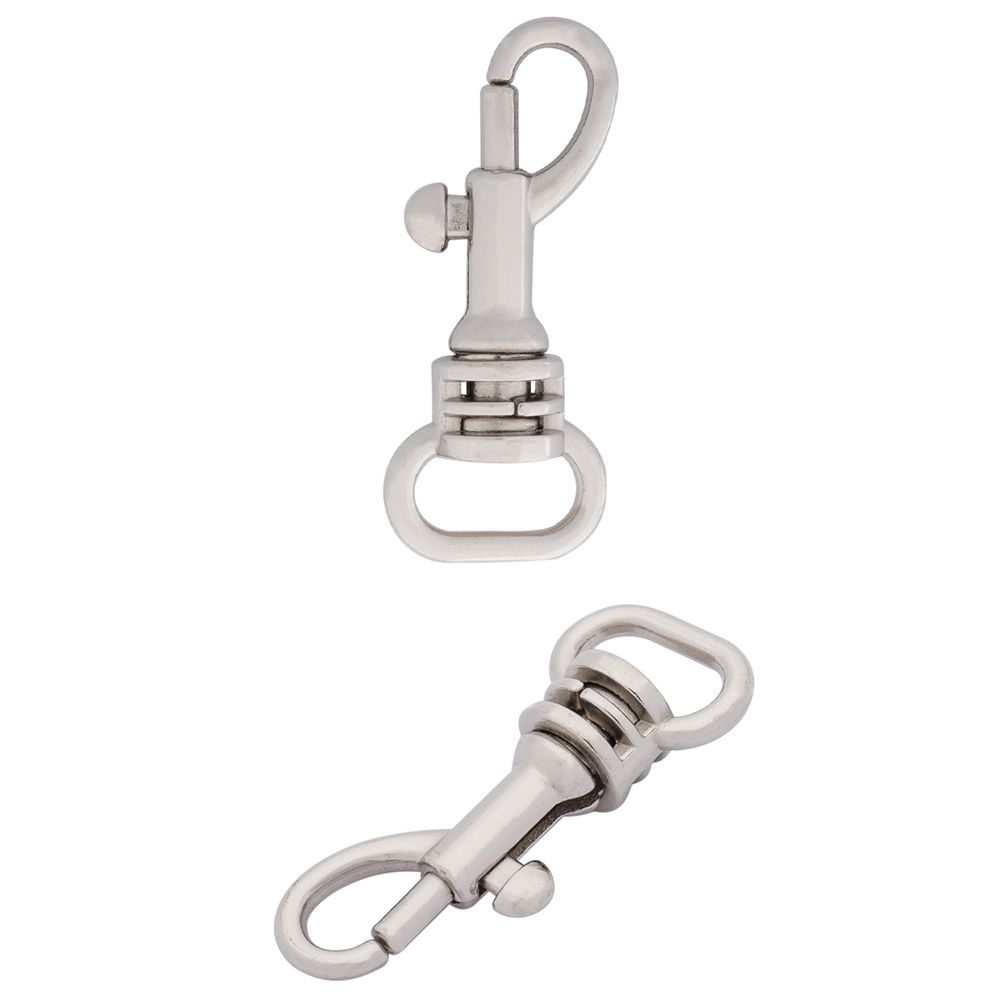 Карабин металл 10.0 мм (14х32 мм), цв.никель, 20 шт