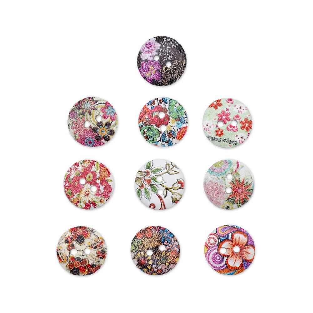 Украшения декоративные пуговицы деревянные Цветочки-лепесточки №4, 15 мм, 100 шт