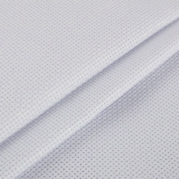 Канва Aida 11 ct, 30х40±2 см, белый с перламутровым люрексом, Gamma