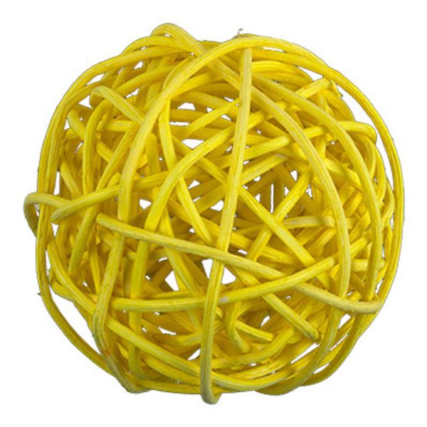 Шары декоративные из ротанга 7 см, 6 шт, №04 желтый, Blumentag BRF-7
