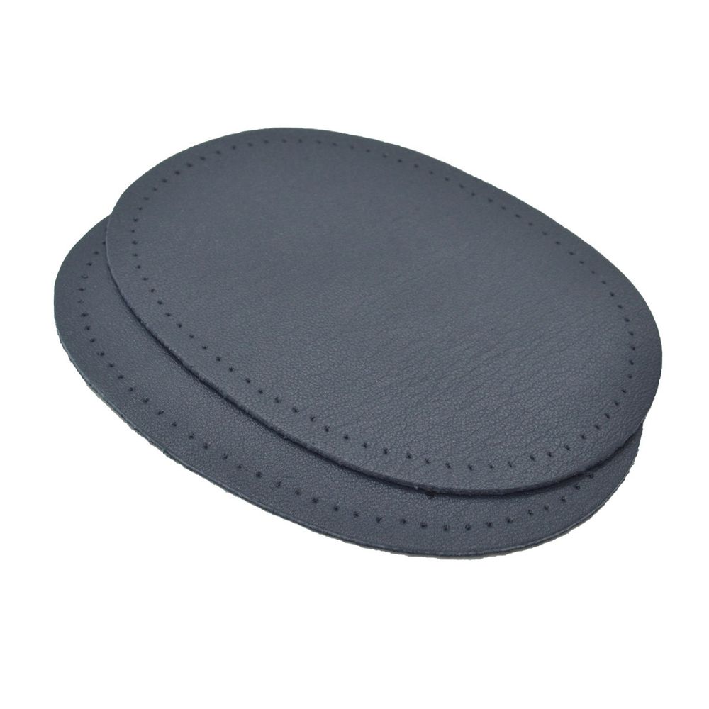 Заплатка, кожа, овал средний 10х14см с перфорацией, 2 шт в уп, 100% кожа, 05 т.синий