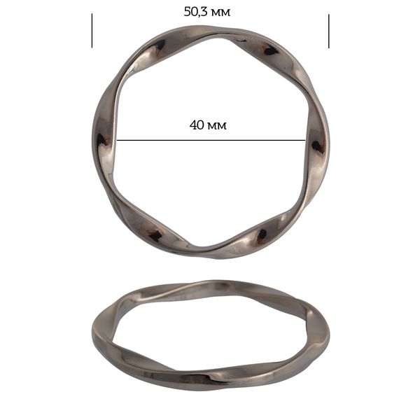 Кольцо литое металл in ⌀40 мм (50.3 мм внешн.), 1B1187.2 цв. никель уп. 10 шт