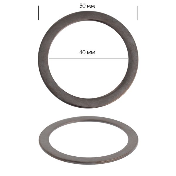 Кольцо литое металл in ⌀40 мм (50 мм внешн.), 2C1071.3 цв. чер.никель уп. 10 шт