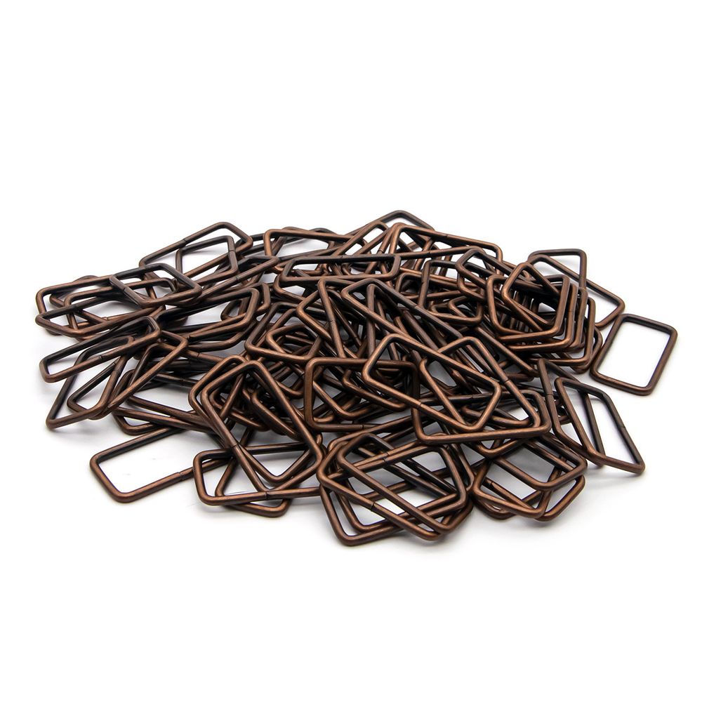 Рамка прямоугольная металл 31х15х2 мм, т.медь, 100 шт