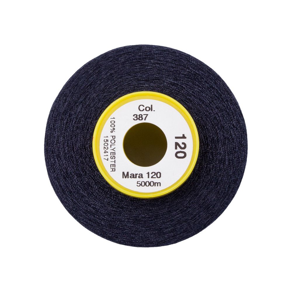 Нитка универсальная Gutermann Mara 120/2, 5000 м, 700185, 387 чернильно-черный, 1 катушка
