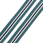 Стропа (ременная лента) 30 мм / 3 метра, [25 г/пог.м], с принтом 2-сторонняя, 1254 джинсовый/белый/черный, 3Al361