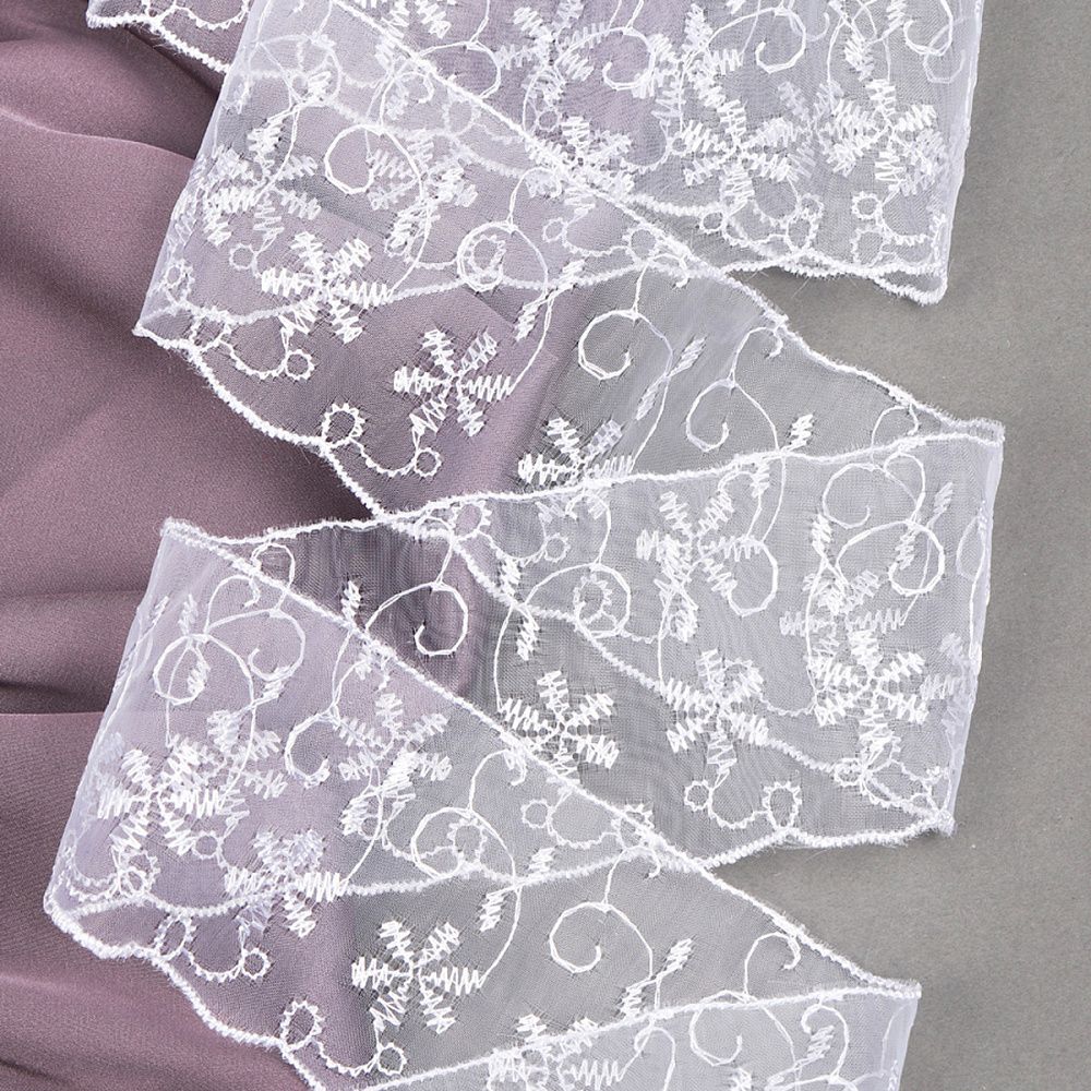 Кружево капроновое 65 мм / 13.7 м, 30011 цв.001 белый, Kruzhevo