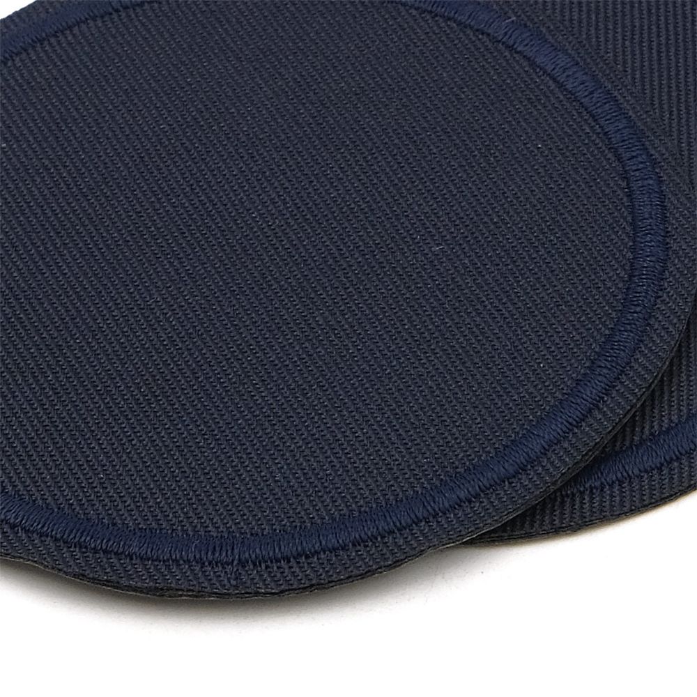 Термоаппликация джинсовая круглая, d80 мм (синий (blue)), LA431, 4 шт