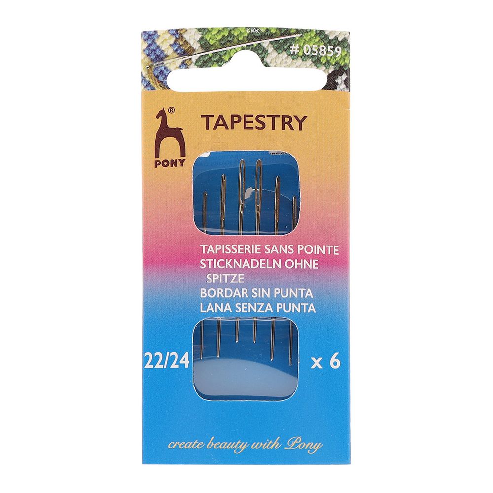 Иглы ручные гобеленовые с золотым ушком Tapestry №22-24, 6 шт, PONY, 05859