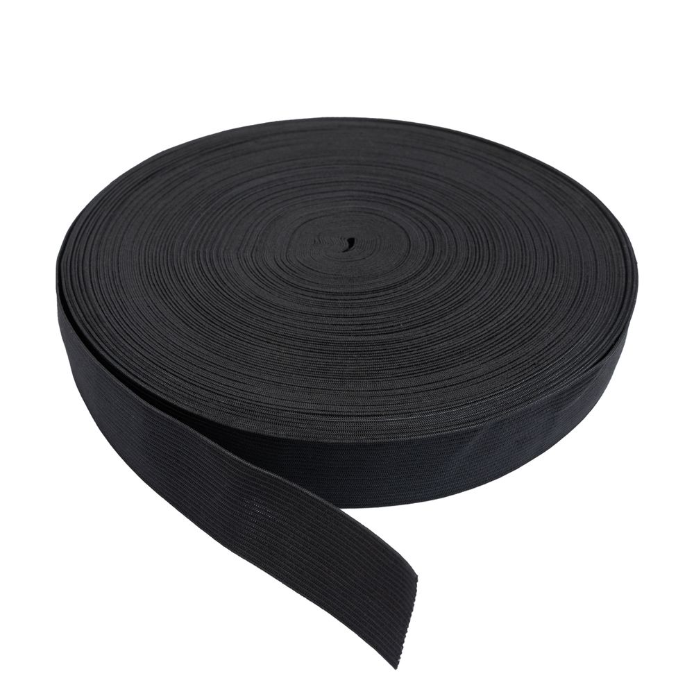 Резинка вязаная 30 мм, / 50 метров, черный, Gamma RV-30 BL