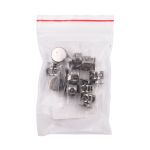 Фиксатор (зажим) для шнура металл 2 отв., 10.5х11.8 мм, ⌀3.7 мм, металл, Nickel (чер.никель), MFR08, 10 шт