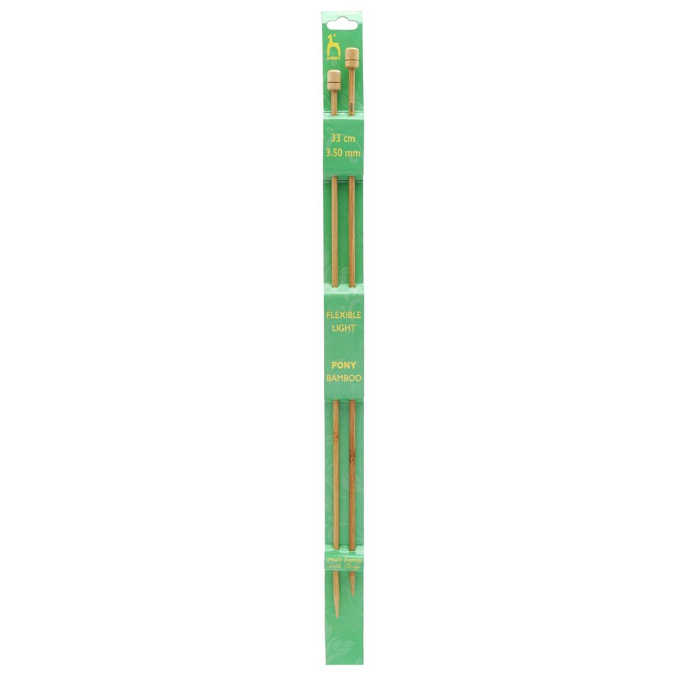 Спицы прямые Pony Bamboo ⌀3.5 мм, 33 см, бамбук, 2 шт, 66807