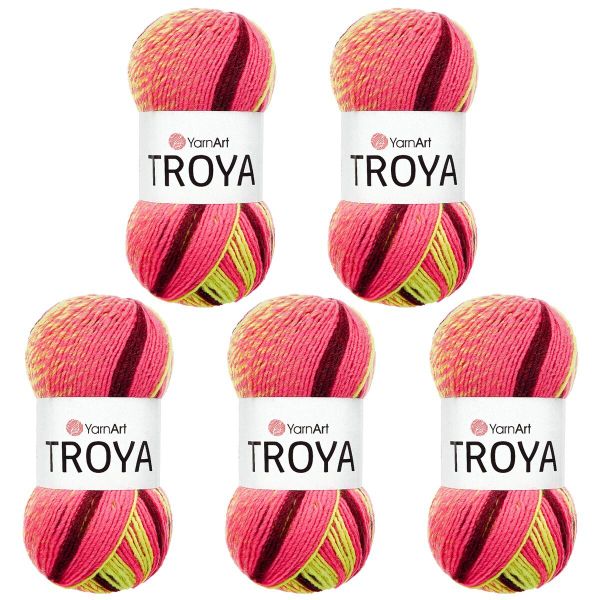 Пряжа YarnArt (ЯрнАрт) Troya / уп.5 мот. по 100 г, 250 м, 2118 секционный