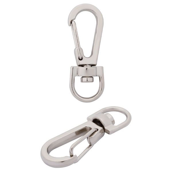 Карабин металл 10.0 мм (13х37 мм), цв.никель, 20 шт