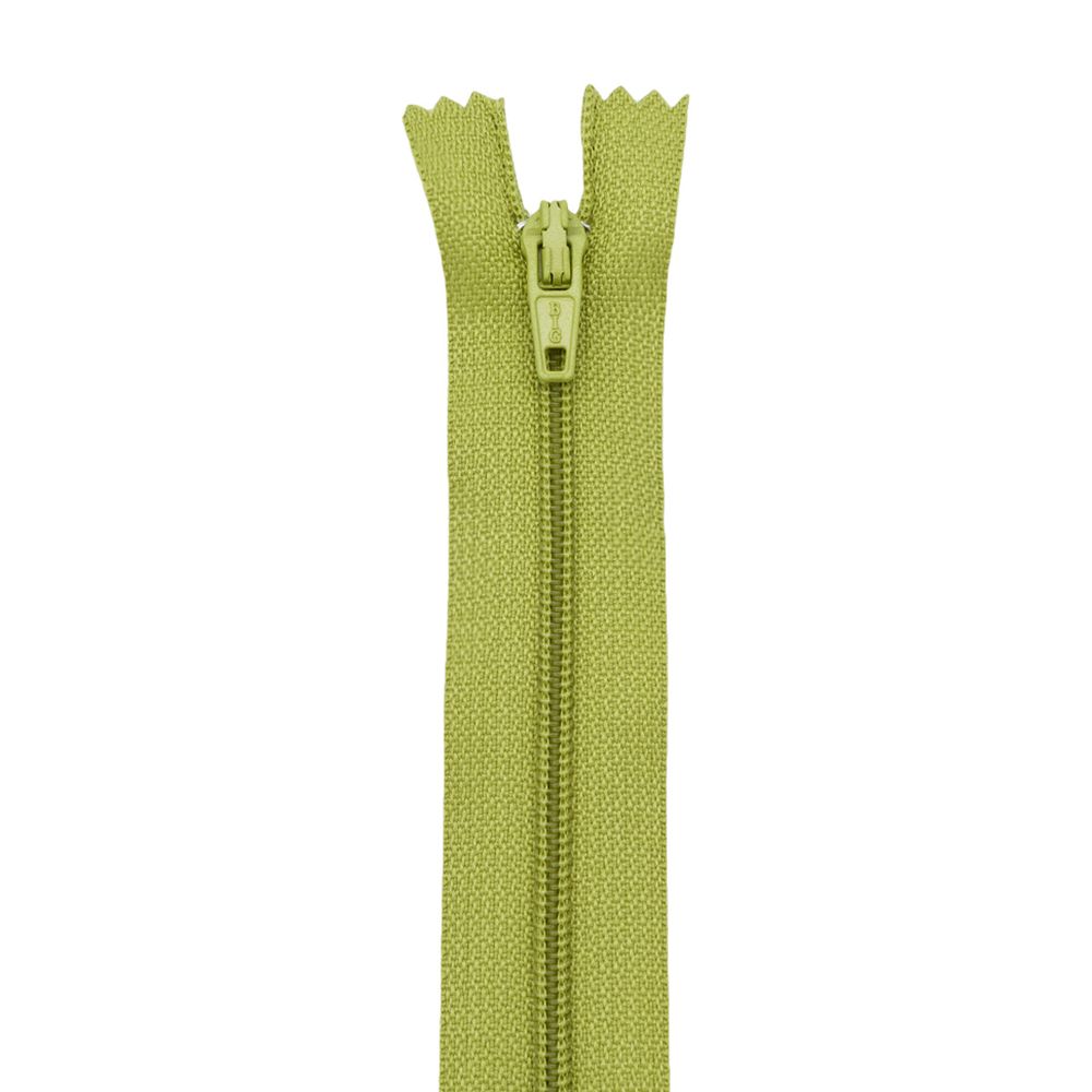 Молния спираль (витая) брючная Т3 (3 мм) 1 зам., н/раз., 20 см, автомат, салат, 30118, 10 шт