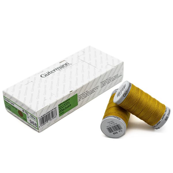 Нитки суперкрепкие Gutermann Extra Strong M782, 100м, 968 золотой, 5 катушек