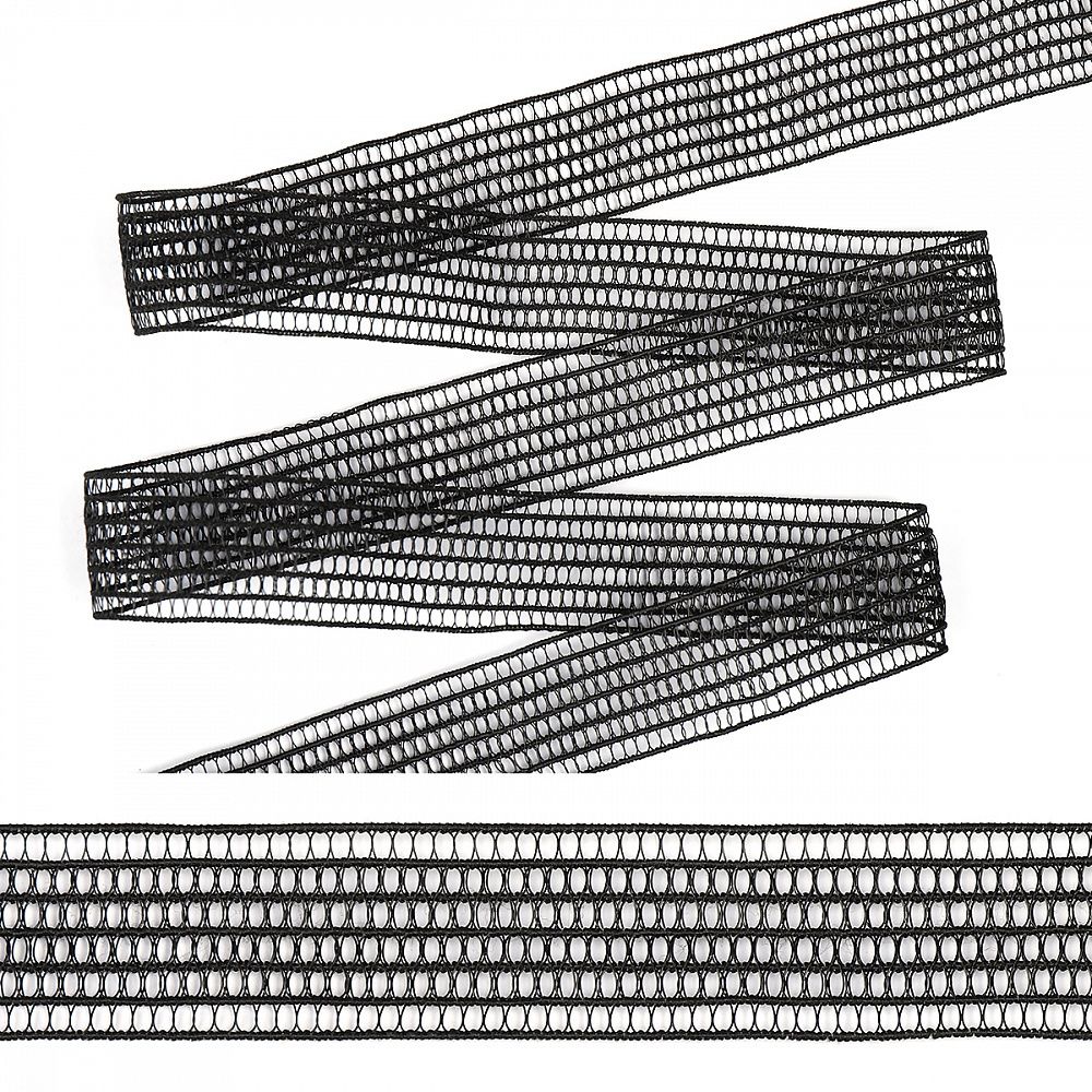 Резинка декоративная 20 мм, ET20.122001, черный, уп. 25м
