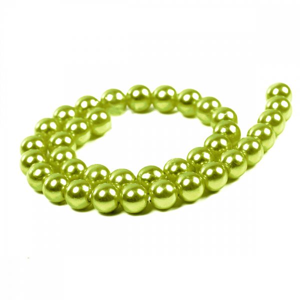 Бусины пластик (перламутр) ⌀4 мм, цв.017 салатовый, уп.50г (1500 шт), Magic4Hobby