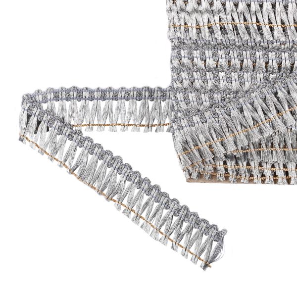 Бахрома отделочная 20.0 мм / 25 метров, серебро, Gamma 1123