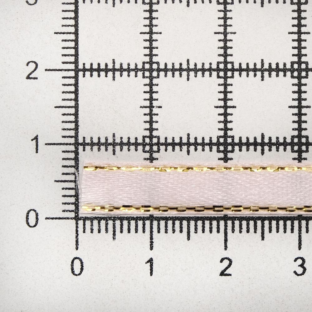 Лента атласная 1-сторонняя 6.0 мм / 22.86±1 метров, с золотой нитью, 147 розовый, Globus