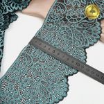 Кружево эластичное (стрейч) 110 мм, 40992PP цв.т.зеленый+св.зеленый, 3 метра, Kruzhevo