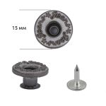 Пуговицы джинсовые ⌀15 мм, фиксированная ножка, сталь, античная медь, 100 шт