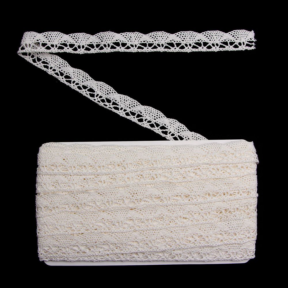 Кружево вязаное (тесьма) хлопковое 20 мм / 9.14 метров, неотбеленный