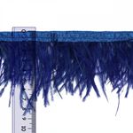 Перья на ленте Страус 8 см, FBY-08-043, цв. синий, 2м