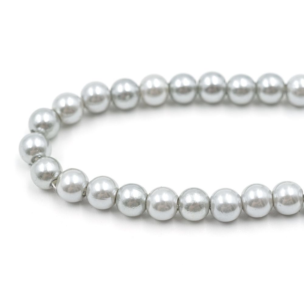 Бусины пластик (жемчуг) ⌀6 мм, 25 г, Astra&Craft, 031 NL серый