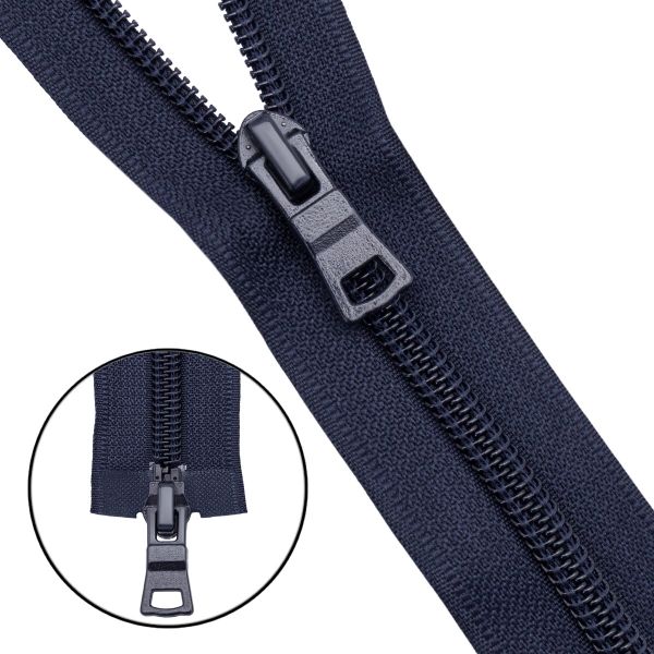 Молния спираль (витая) Т7 (7 мм) 2 зам., разъем., 120 см, 233 т.синий, 10 шт