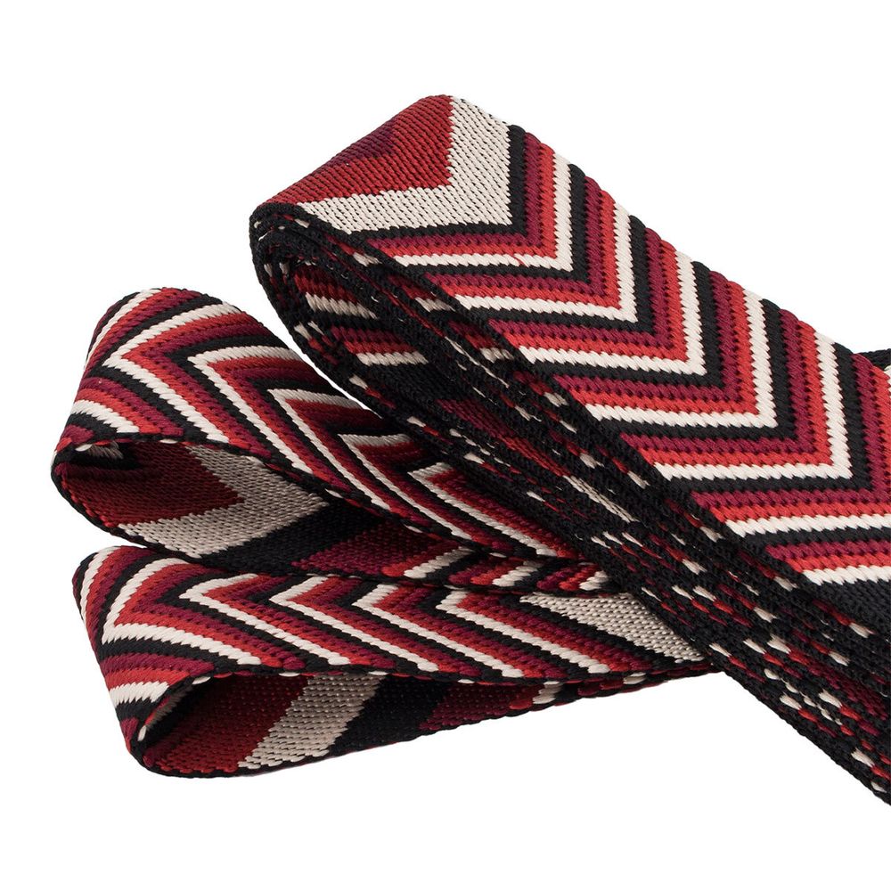 Стропа (ременная лента) 38 мм / 3 метра, [40 г/пог.м], с принтом 2-сторонняя, D160 красный/бордовый/бежевый, 3Al354