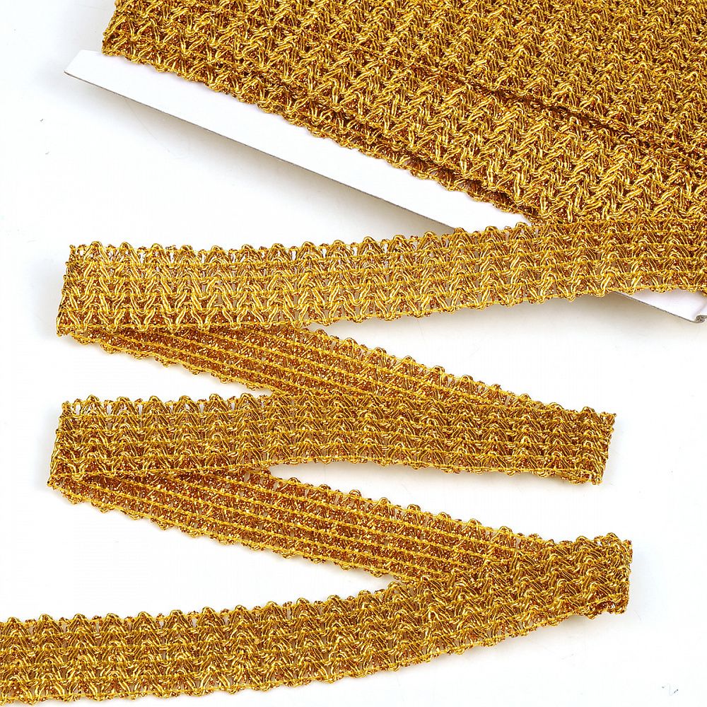 Тесьма отделочная 30 мм, 13-15932 цв.золото уп.13.71м