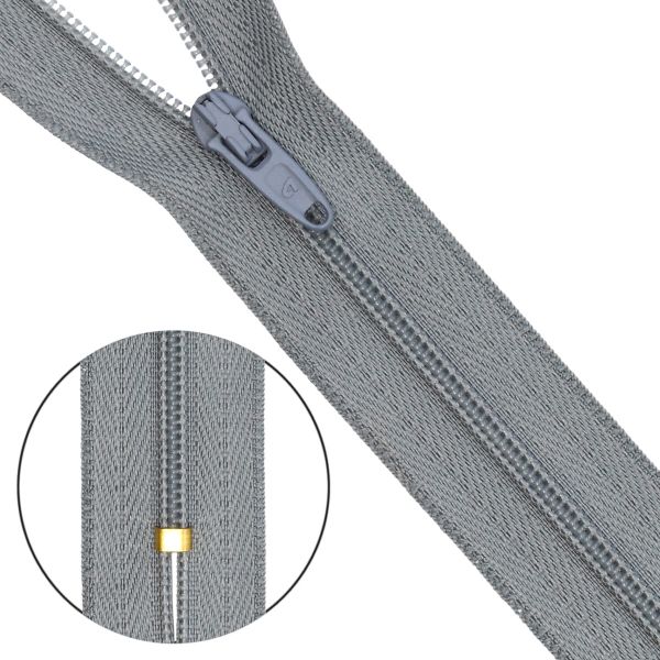 Молния спираль (витая) брючная Arta Т4 (4 мм) 1 зам., н/раз., 20 см, цв. 243 серый, уп.10 шт