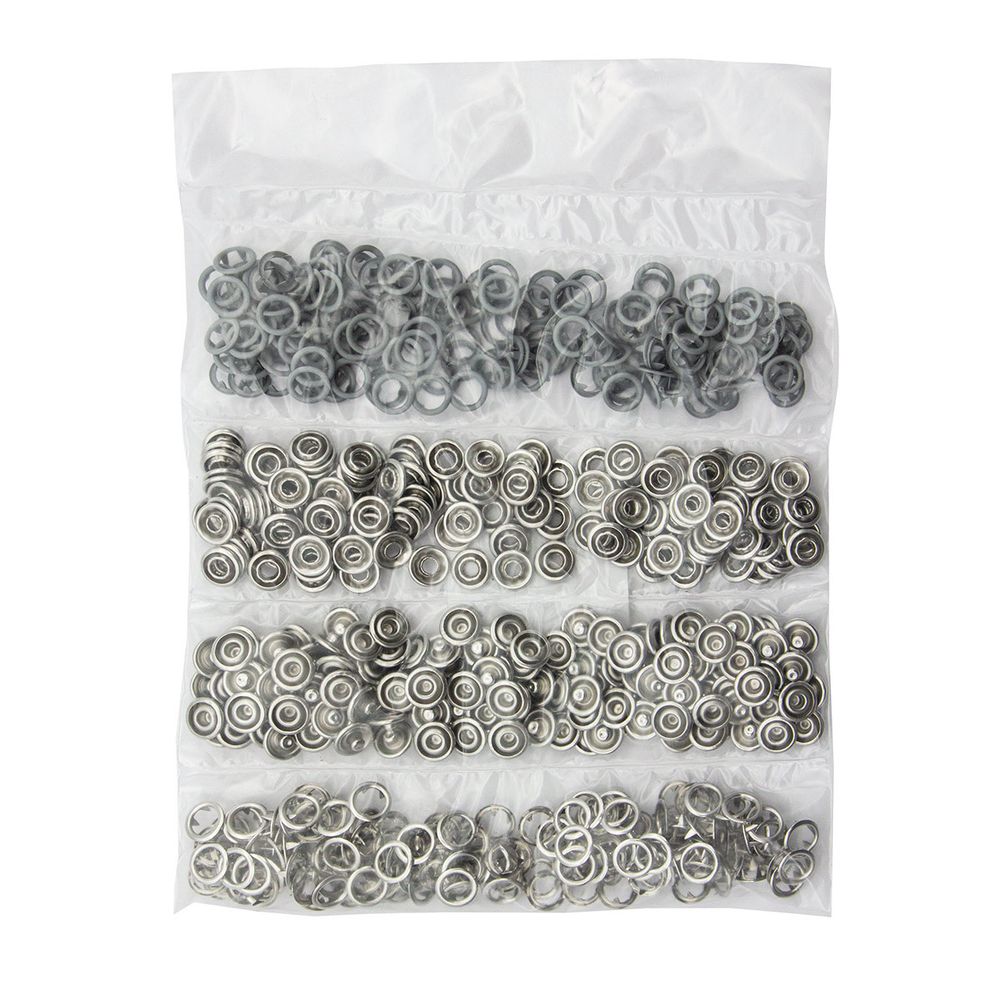 Кнопка рубашечная (джерси) открытая ⌀9.5 мм, ≈144 шт, МЕТАЛЛ, эмаль, 523 св.серый матовый, NEW STAR