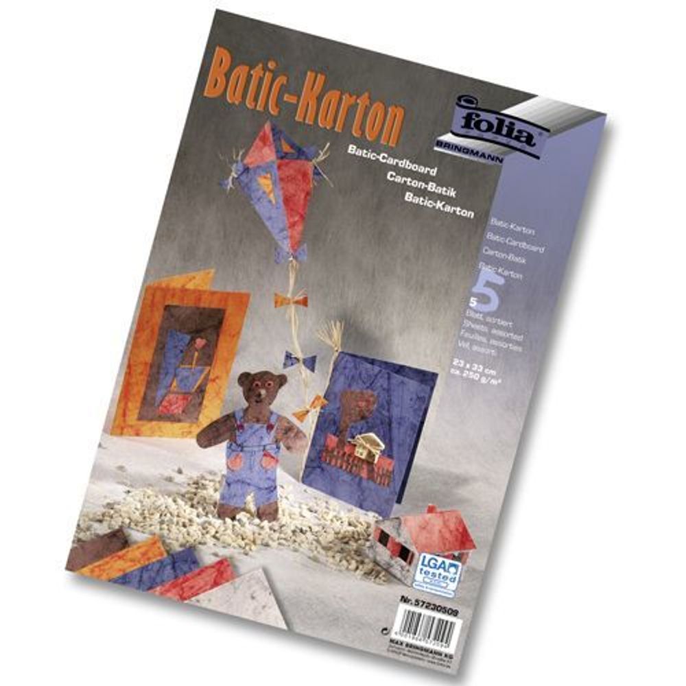 Батик картон, 250 гр/м², 23х33 см, 5 листов, Folia /TOS/
