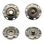 Кнопка пришивная металл ⌀25.0 мм, (т.никель), 4 шт, КПР2