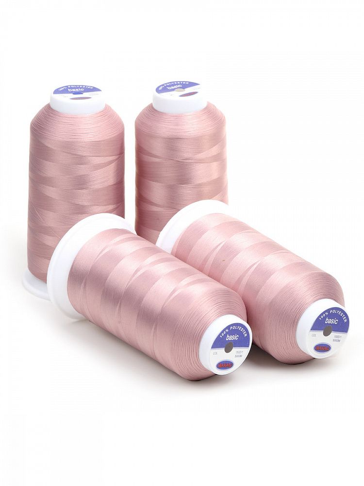 Нитки швейные текстурированные Max, 150D/1, 5000 м, 90г, 362 пудро-розовый, 4 катушки