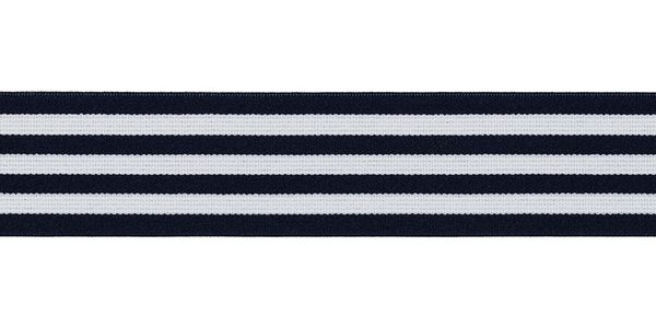 Резинка декоративная 35 мм / 25 метров, 195 синий/белый, Torioni GET-231PT