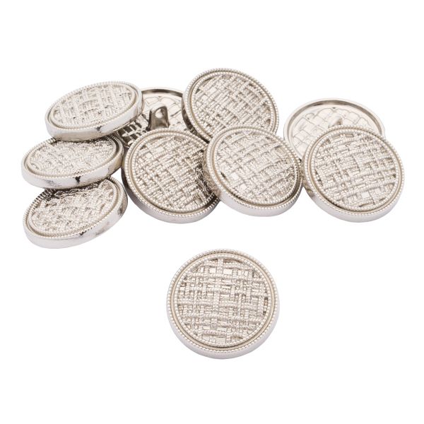 Пуговицы на ножке 36L=23 мм, металл, Silver (серебристый), 10 шт, MP06