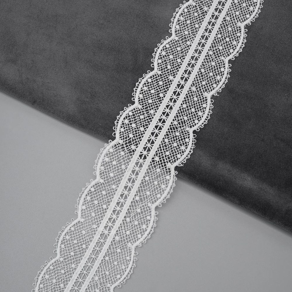 Кружево гипюр (плетёное) 50 мм, / 13.71 метра, белый