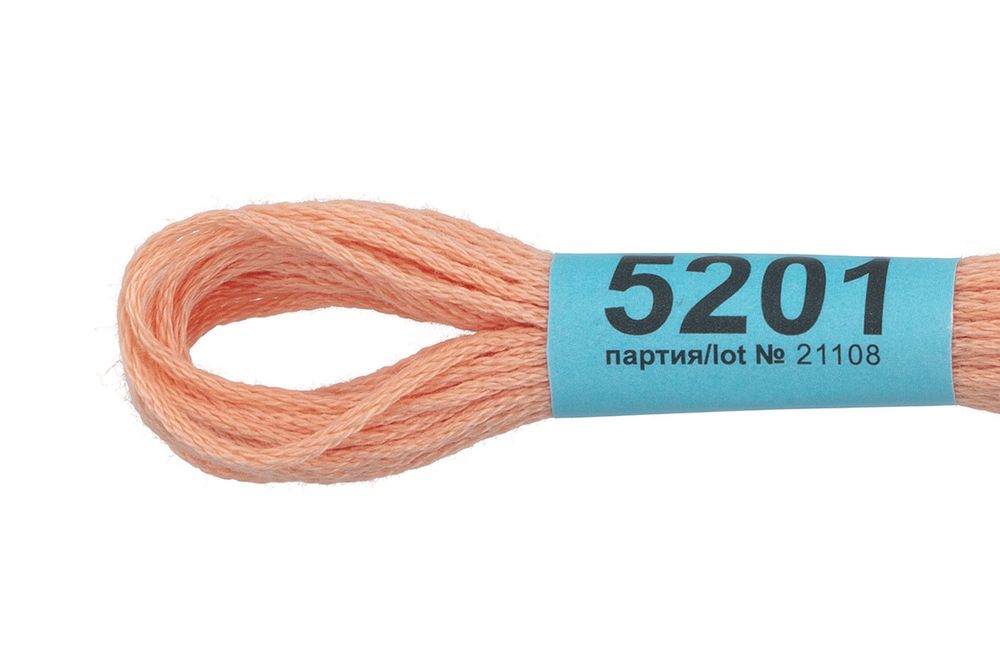 Мулине Gamma 100% хлопок, цв.5201 бежевый, 24 мотка по 8 метров