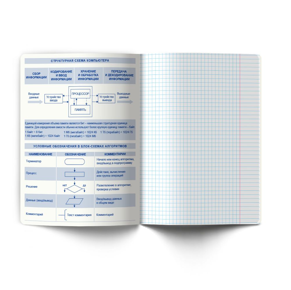 Тетрадь со справочным материалом Мраксимализм, A5 48 л. на скобе 60 г/м², белизна 90% 10 шт клетка, 01783 Мраксимализм Информатика, Светоч Т274