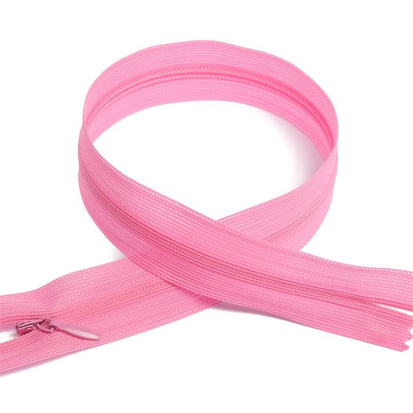 Молния потайная (скрытая) Т3 (3 мм) 1 зам., н/раз., 20 см, цв.F141 розовый уп.50 шт