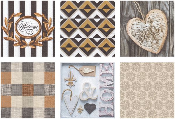 Салфетки для декупажа ассорти 3х слойные 33х33 12 шт, 16 Скандинавские мотивы, Love2art SDD