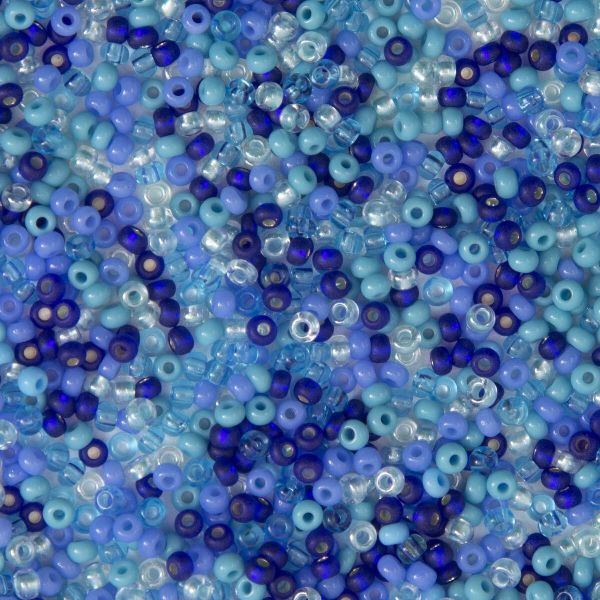 Набор бисера Preciosa 10/0 (2.3 мм), 20 г, 5 цветов, ассорти №7, синий